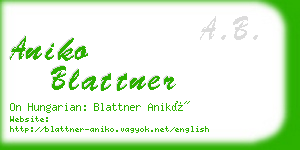 aniko blattner business card